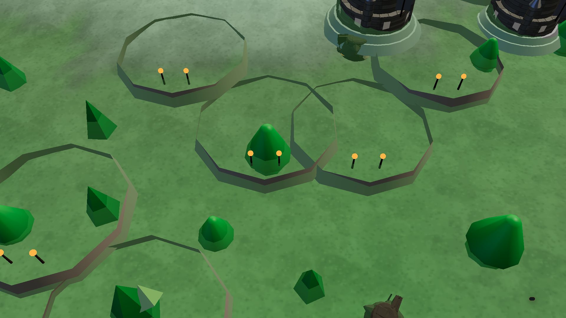Cleared ground rings on the world map in the north-west