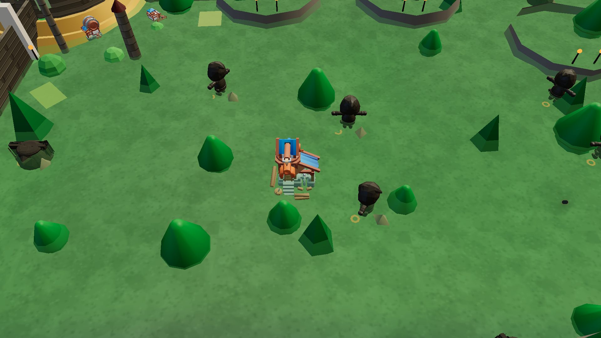 Sparse country in the far west of the world map with a small camp