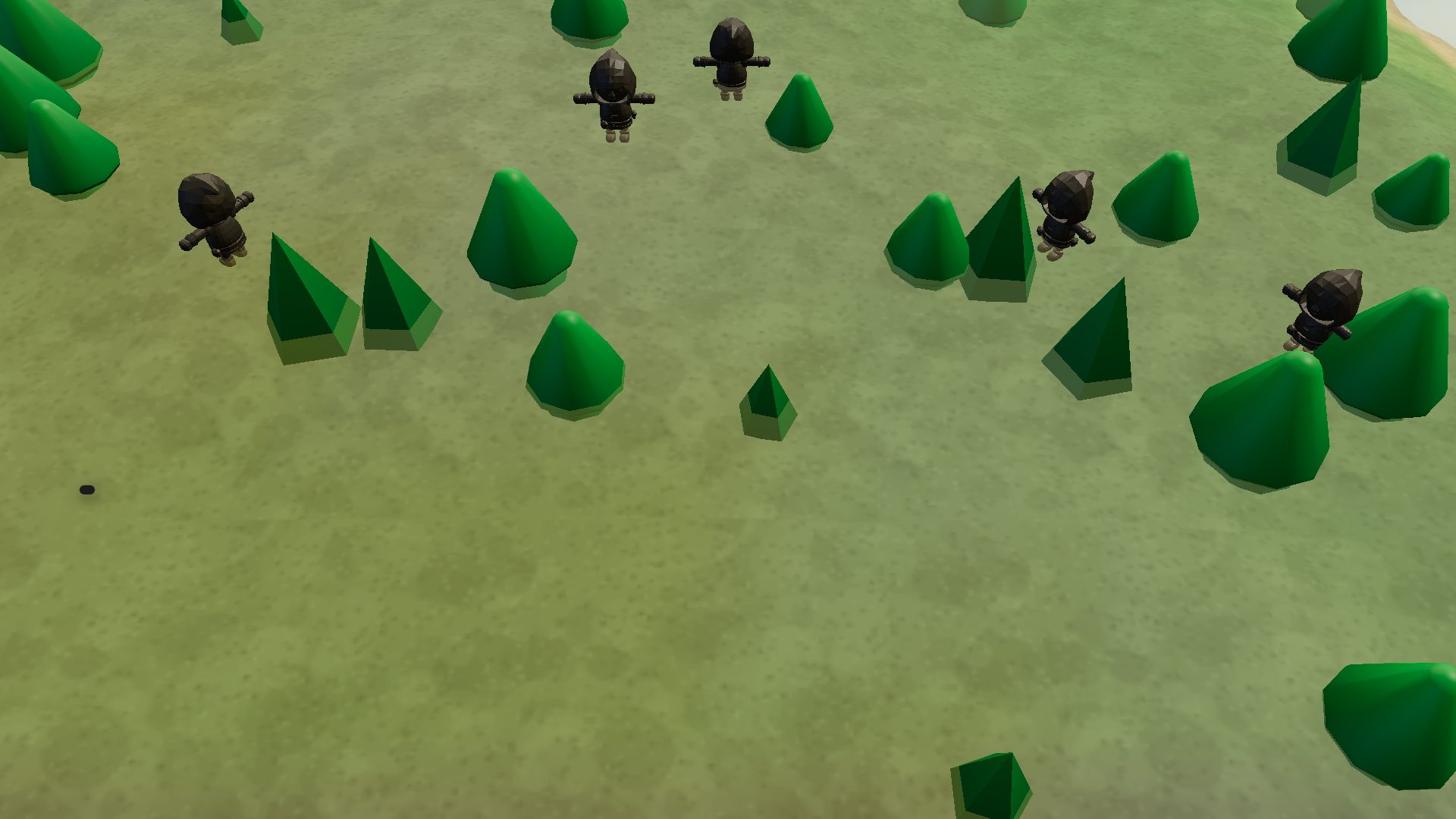Sparse eastern country on the world map with scattered trees