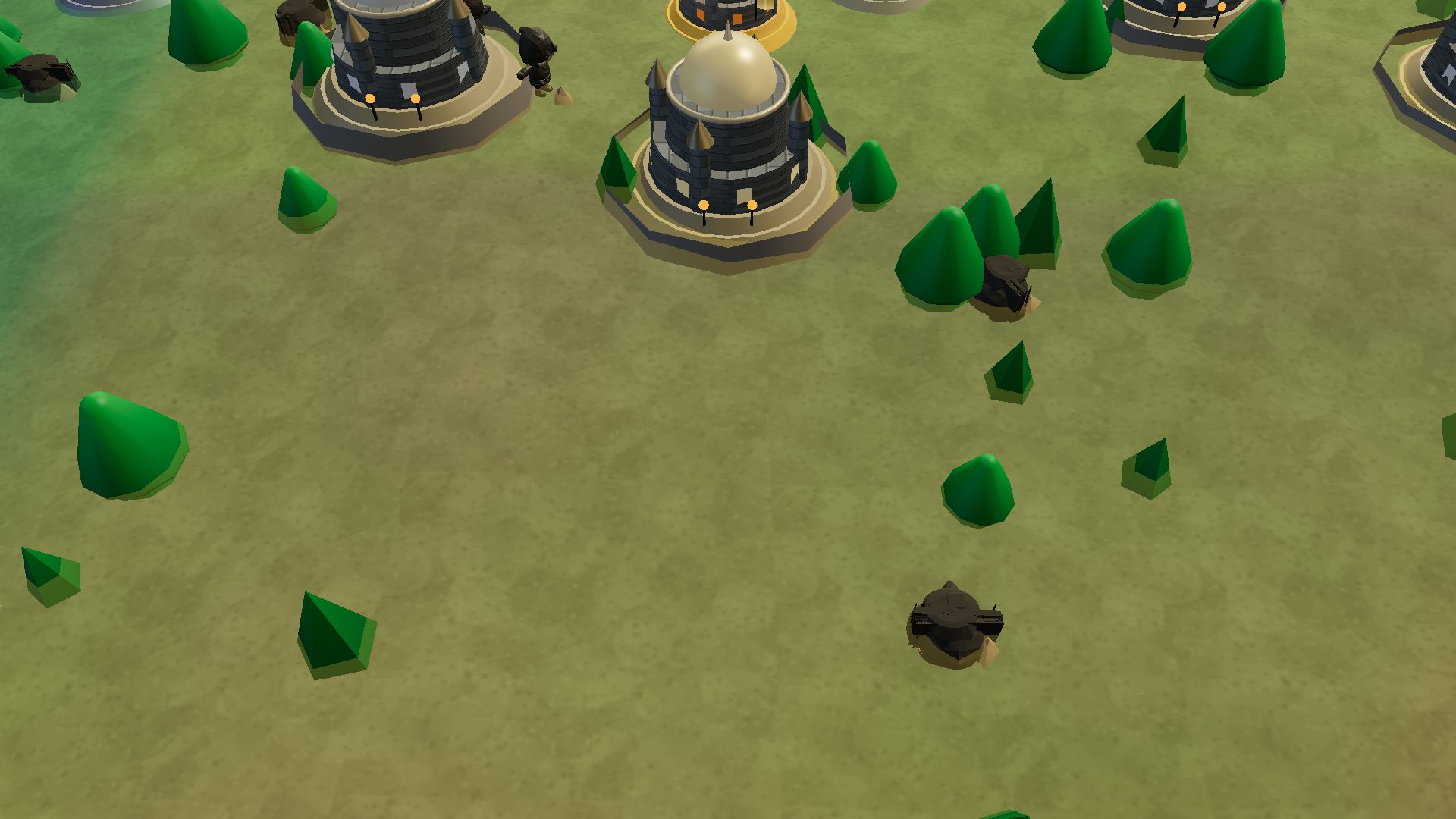 Open country in the south of the world map with scattered trees