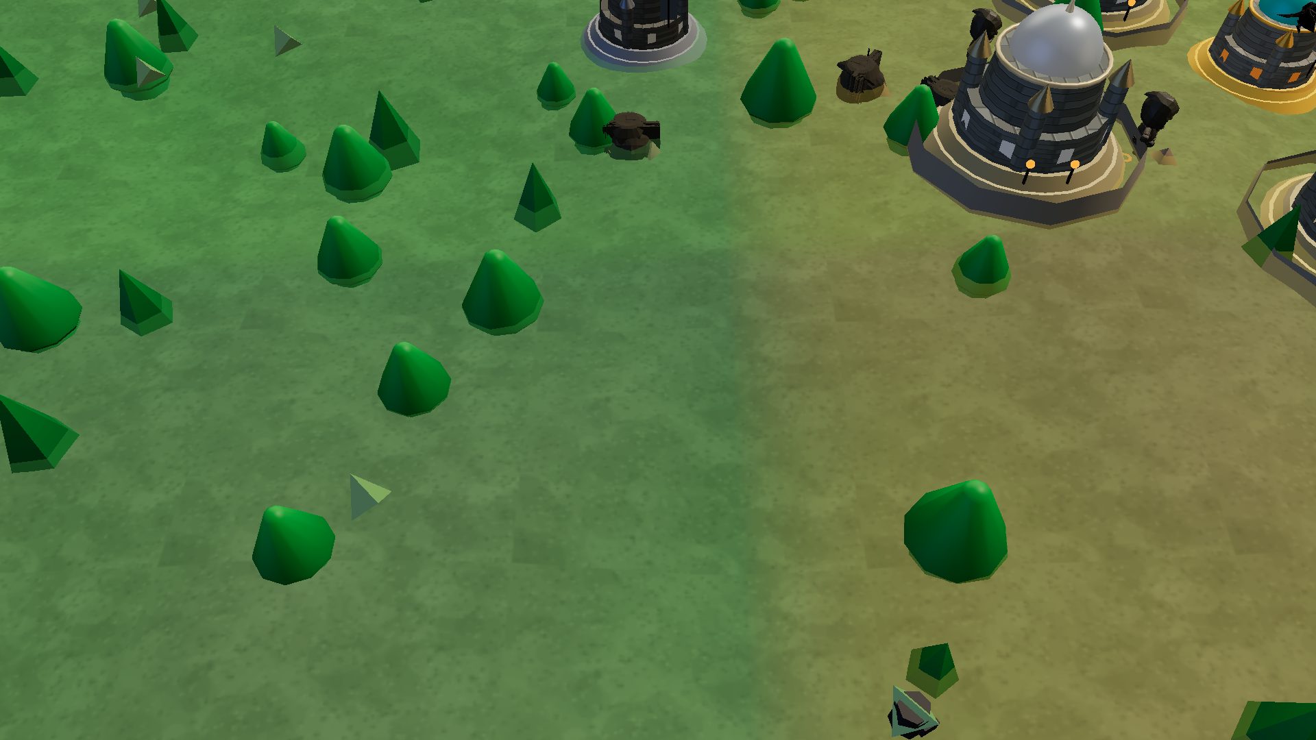 The world map south-west, where green ground meets dry ground
