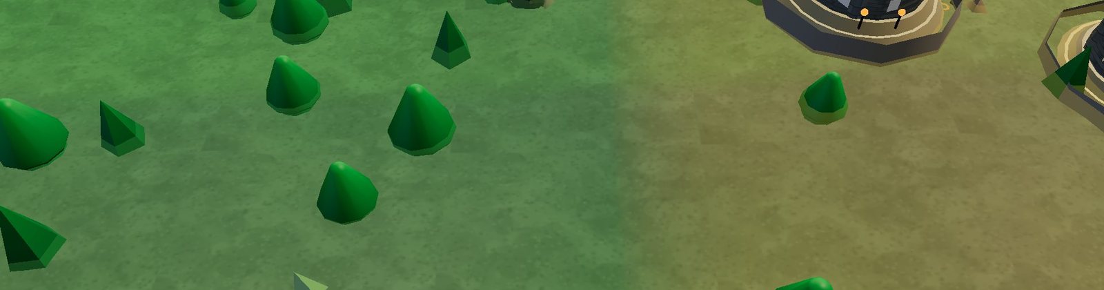 Rival keeps with creatures moving on the open ground between them
